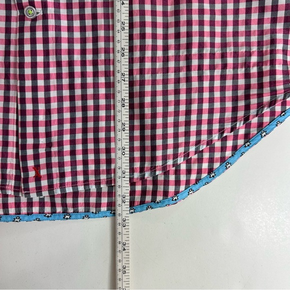 Robert Graham X Tailored Fit Shirt Men’s XL Short Sleeve Pink White Check - Picture 7 of 10